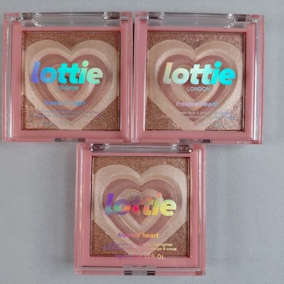 Lottie & Holly Other - 3X NEW SEALED Lottie Frosted Heart Highlighter Shimmer Multi-Shade Face Body Lot